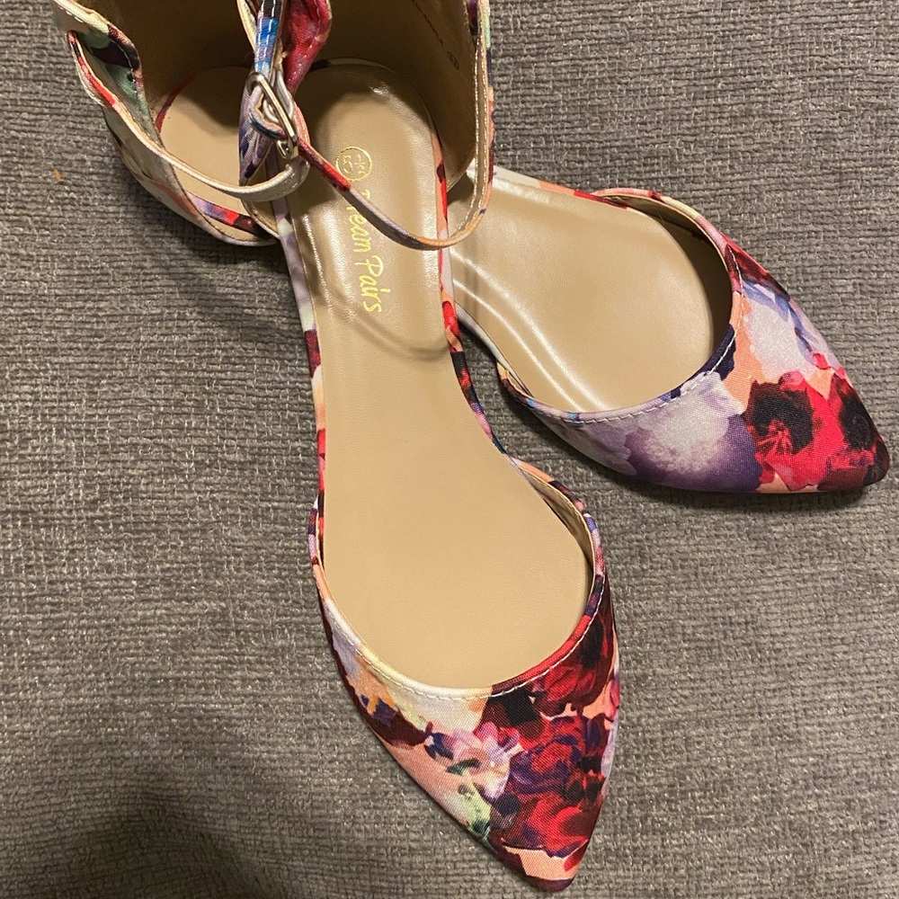 Women's Casual D'Orsay Pointed FLORAL Ballet Comfort Soft Slip On Flats